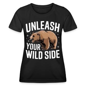 Ours Grizzli Ours brun Ours - T-shirt sport Femme - noir - Devant - AI Model Female 172 light (172cm)