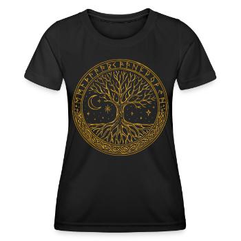 Tree of Life Pendant – Spiritual Decoration Symbolism - Women's Functional T-Shirt - black - Front - AI Model Female 172 light (172cm)