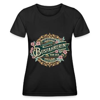 Busfahrerin ich bin dieser legendäre Busfahrer - Frauen Funktions-T-Shirt - Schwarz - Vorne - AI Model Female 172 light (172cm)