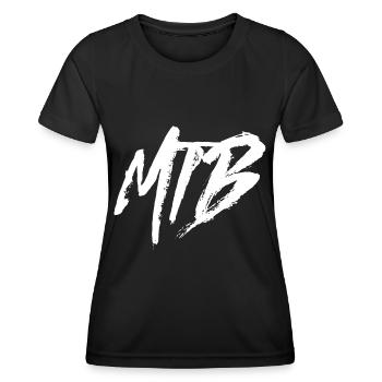 MTB Mountainbike Mountain Bike - Frauen Funktions-T-Shirt - Schwarz - Vorne - AI Model Female 172 light (172cm)