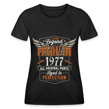 1977 Vintage Legend Vintage Cadeau d’anniversaire - T-shirt sport Femme - noir - Devant - AI Model Female 172 light (172cm)