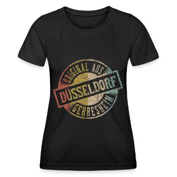 original aus Düsseldorf Gerresheim Retro Design - Frauen Funktions-T-Shirt - Schwarz - Vorne - AI Model Female 172 light (172cm)