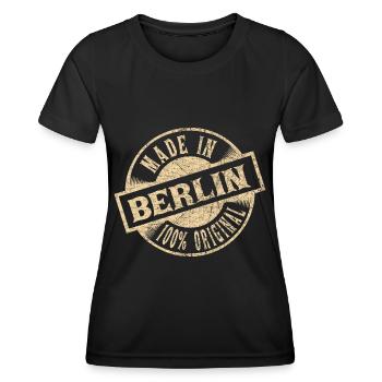 Berlin made in Berlin - Frauen Funktions-T-Shirt - Schwarz - Vorne - AI Model Female 172 light (172cm)