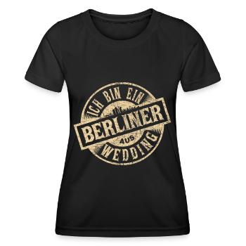 Ich bin ein Berliner aus Berlin Wedding - Frauen Funktions-T-Shirt - Schwarz - Vorne - AI Model Female 172 light (172cm)