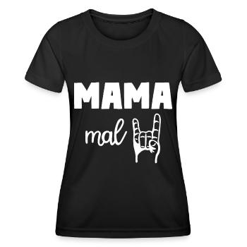 Mama mal Zwei 2 Kinder Mutter - Frauen Funktions-T-Shirt - Schwarz - Vorne - AI Model Female 172 light (172cm)