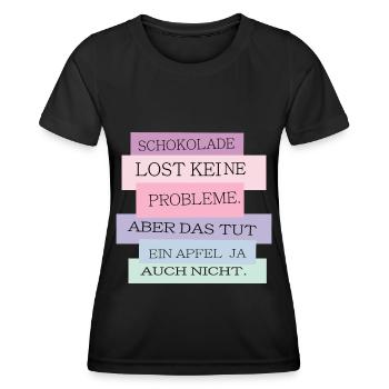 Schokolade vs. Apfel - Frauen Funktions-T-Shirt - Schwarz - Vorne - AI Model Female 172 light (172cm)