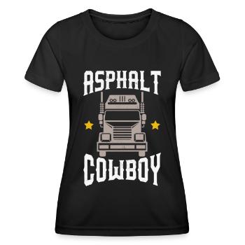 LKW Fahrer Trucker Shirt Asphalt Cowboy - Frauen Funktions-T-Shirt - Schwarz - Vorne - AI Model Female 172 light (172cm)