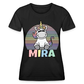 Mira Einhorn Name - Frauen Funktions-T-Shirt - Schwarz - Vorne - AI Model Female 172 light (172cm)