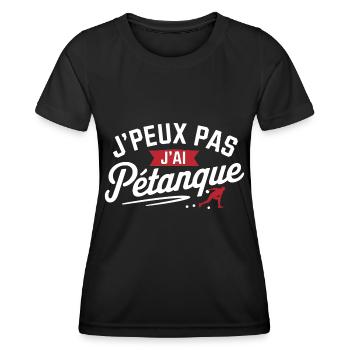 Ich kann nicht, ich habe Petanque - Frauen Funktions-T-Shirt - Schwarz - Vorne - AI Model Female 172 light (172cm)