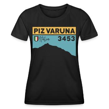 Piz Varuna Ski Touring Ski Resort Hiking Normal Route - Women's Functional T-Shirt - black - Front - AI Model Female 172 light (172cm)