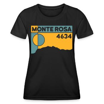 Monte Rosa Monterosa Trekking Mountain Tour Souvenir - Women's Functional T-Shirt - black - Front - AI Model Female 172 light (172cm)