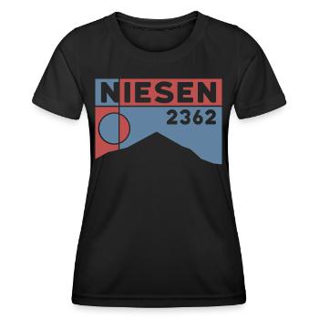 Niesen Randonnée Randonnée Souvenir Lac de Thoune - T-shirt sport Femme - noir - Devant - AI Model Female 172 light (172cm)
