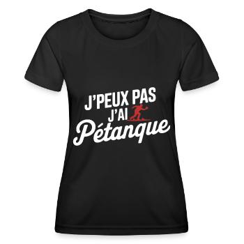 Ich kann nicht, ich habe Petanque - Frauen Funktions-T-Shirt - Schwarz - Vorne - AI Model Female 172 light (172cm)