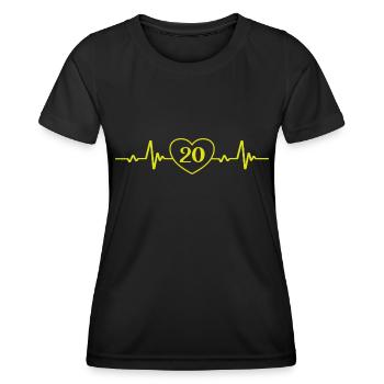 20e anniversaire Coeur 20 - T-shirt sport Femme - noir - Devant - AI Model Female 172 light (172cm)