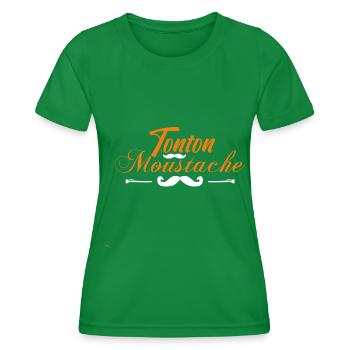 tonton moustache, Idée cadeau d'élégance. - T-shirt sport Femme - vert - Devant - AI Model Female 172 dark (172cm)