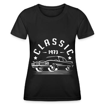 Klassisch 1973. - Frauen Funktions-T-Shirt - Schwarz - Vorne - AI Model Female 172 light (172cm)