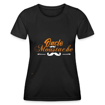 oncle moustache, Idée cadeau d'élégance. - T-shirt sport Femme - noir - Devant - AI Model Female 172 light (172cm)