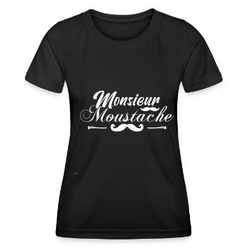 monsieur moustaches, Idée cadeau d'élégance. - T-shirt sport Femme - noir - Devant - AI Model Female 172 light (172cm)