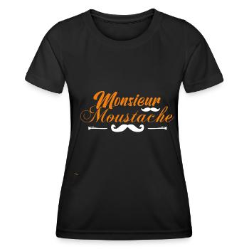 Collection de moustaches, Idée cadeau d'élégance. - T-shirt sport Femme - noir - Devant - AI Model Female 172 light (172cm)