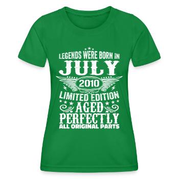 July 2010 | Birthday 2010 Year July 2010 - Women's Functional T-Shirt - kelly green - Front - AI Model Female 172 dark (172cm)