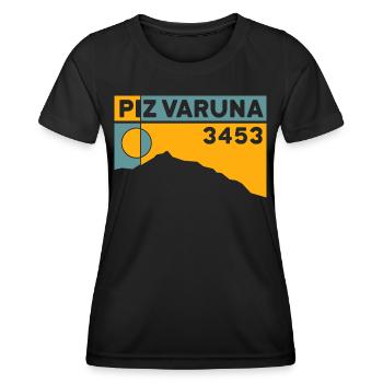 Piz Varuna Ski Touring Ski Resort Hiking Normal Route - Women's Functional T-Shirt - black - Front - AI Model Female 172 light (172cm)
