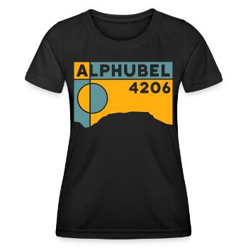 Alphubel High Tour, Mountain Tour, Tour, Souvenir, Souvenir - Women's Functional T-Shirt - black - Front - AI Model Female 172 light (172cm)