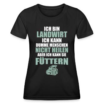Ich bin Landwirt Landwirtschaft Landwirt Traktor - Frauen Funktions-T-Shirt - Schwarz - Vorne - AI Model Female 172 light (172cm)