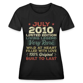 Cadeau Juillet 2010 Anniversaire Juillet 2010 Anniversaire - T-shirt sport Femme - noir - Devant - AI Model Female 172 light (172cm)