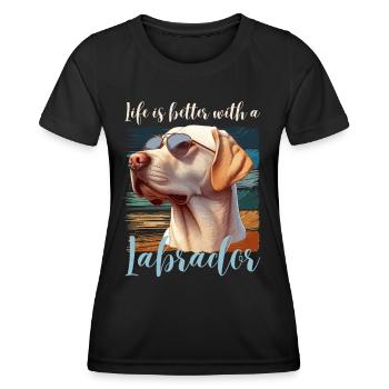 Labrador Retriever Hund Frauchen Herrchen Wauwau - Frauen Funktions-T-Shirt - Schwarz - Vorne - AI Model Female 172 light (172cm)