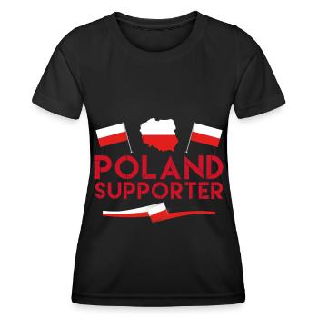 fan de poland supporter. Supporter de Pologne. - T-shirt sport Femme - noir - Devant - AI Model Female 172 light (172cm)