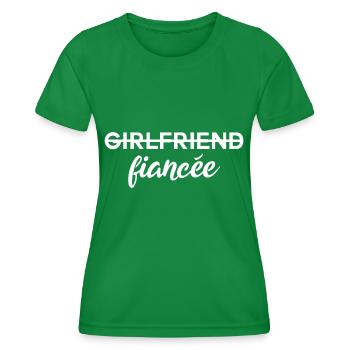 Girlfriend Fiancée Engagement - Women's Functional T-Shirt - kelly green - Front - AI Model Female 172 dark (172cm)