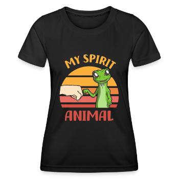 Gecko - Frauen Funktions-T-Shirt - Schwarz - Vorne - AI Model Female 172 light (172cm)