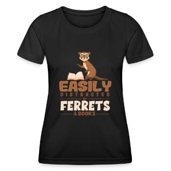 Frettchen - Frauen Funktions-T-Shirt - Schwarz - Vorne - AI Model Female 172 light (172cm)