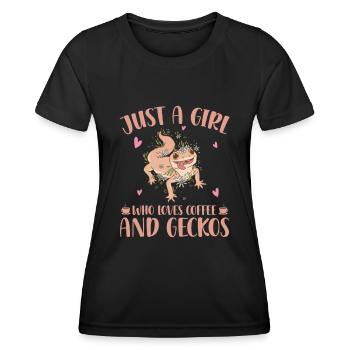 Gecko - Frauen Funktions-T-Shirt - Schwarz - Vorne - AI Model Female 172 light (172cm)