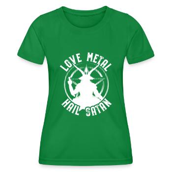 Satanismus Geschenke | Satan Satanisten Pentagramm - Frauen Funktions-T-Shirt - Kelly Green - Vorne - AI Model Female 172 dark (172cm)