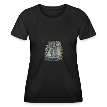 boot - Frauen Funktions-T-Shirt - Schwarz - Vorne - AI Model Female 172 light (172cm)