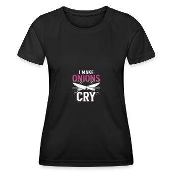 Je fais pleurer les oignons Cuisine Drôle Chef - T-shirt sport Femme - noir - Devant - AI Model Female 172 light (172cm)