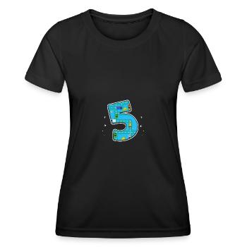 5 ans enfants garçons 5ème anniversaire rues - T-shirt sport Femme - noir - Devant - AI Model Female 172 light (172cm)