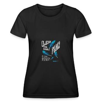 feder leicht weiss - Frauen Funktions-T-Shirt - Schwarz - Vorne - AI Model Female 172 light (172cm)