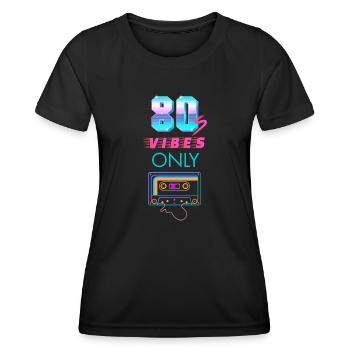 80s Vibes Only Cassette Retro Tape Music - T-shirt sport Femme - noir - Devant - AI Model Female 172 light (172cm)