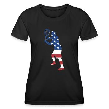 Sport Us Flag Racquetball - Women's Functional T-Shirt - black - Front - AI Model Female 172 light (172cm)