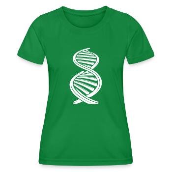 Nucleotide chain DNA strand double helix - Women's Functional T-Shirt - kelly green - Front - AI Model Female 172 dark (172cm)
