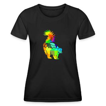Skunk arc-en-ciel animaux polygone - T-shirt sport Femme - noir - Devant - AI Model Female 172 light (172cm)