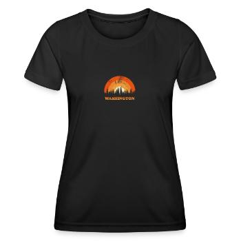 Vintage Washington Fan rétro Cool coucher de soleil - T-shirt sport Femme - noir - Devant - AI Model Female 172 light (172cm)