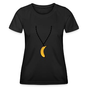 banane halskette schmuck lustig obst design clipar - Frauen Funktions-T-Shirt - Schwarz - Vorne - AI Model Female 172 light (172cm)