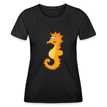 Sea horse - Women's Functional T-Shirt - black - Front - AI Model Female 172 light (172cm)