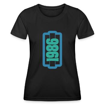 1986 1986 - Women's Functional T-Shirt - black - Front - AI Model Female 172 light (172cm)