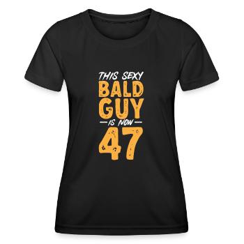 Tête chauve Calvitie Barbe Tête chauve - T-shirt sport Femme - noir - Devant - AI Model Female 172 light (172cm)