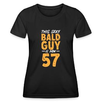 Tête chauve Calvitie Barbe Tête chauve - T-shirt sport Femme - noir - Devant - AI Model Female 172 light (172cm)