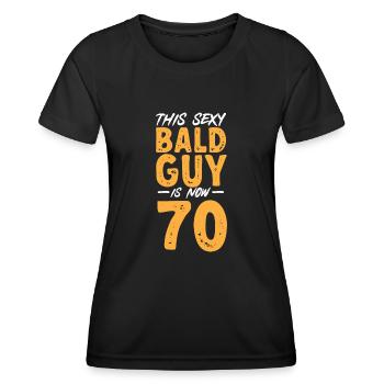 Tête chauve Calvitie Barbe Tête chauve - T-shirt sport Femme - noir - Devant - AI Model Female 172 light (172cm)